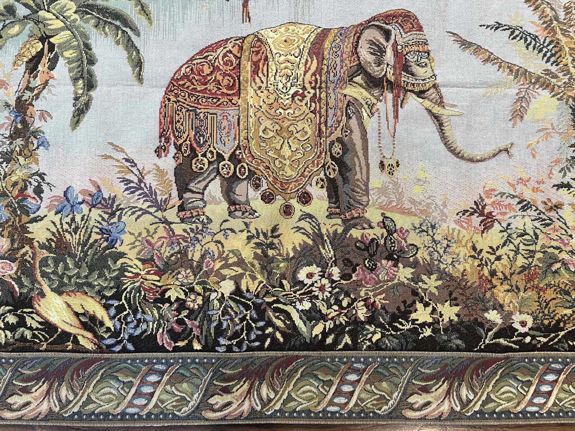Vintage Tapestry 4 x 5.6, Adorned Elephant Pictorial - Nuvé