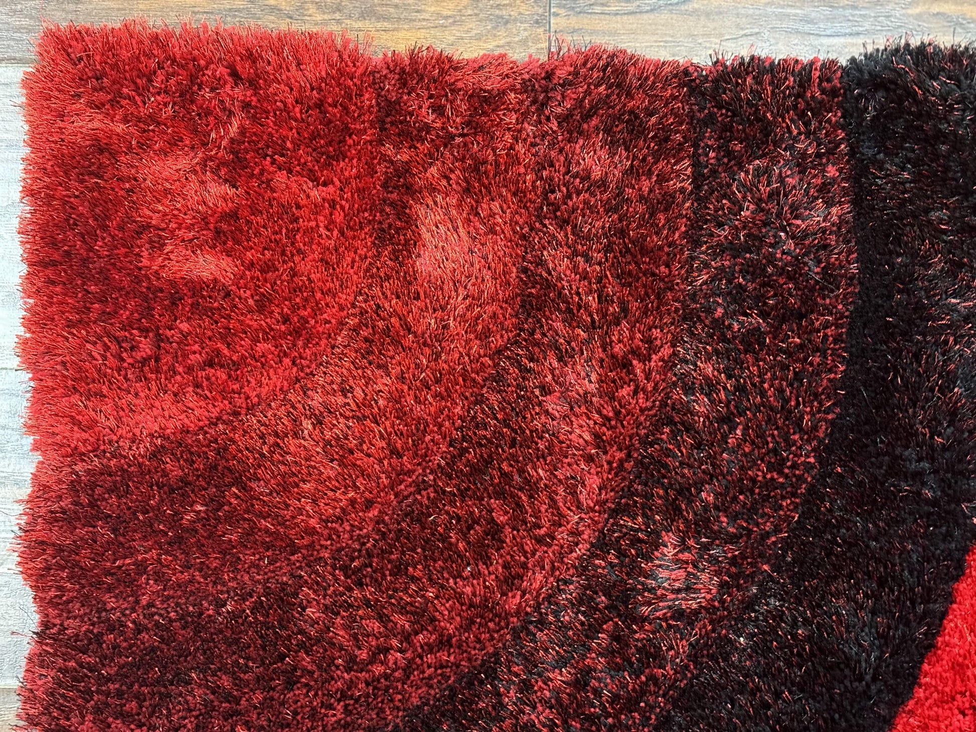 Red and Black Shag Rug 5x7, Pair A - Nuvé