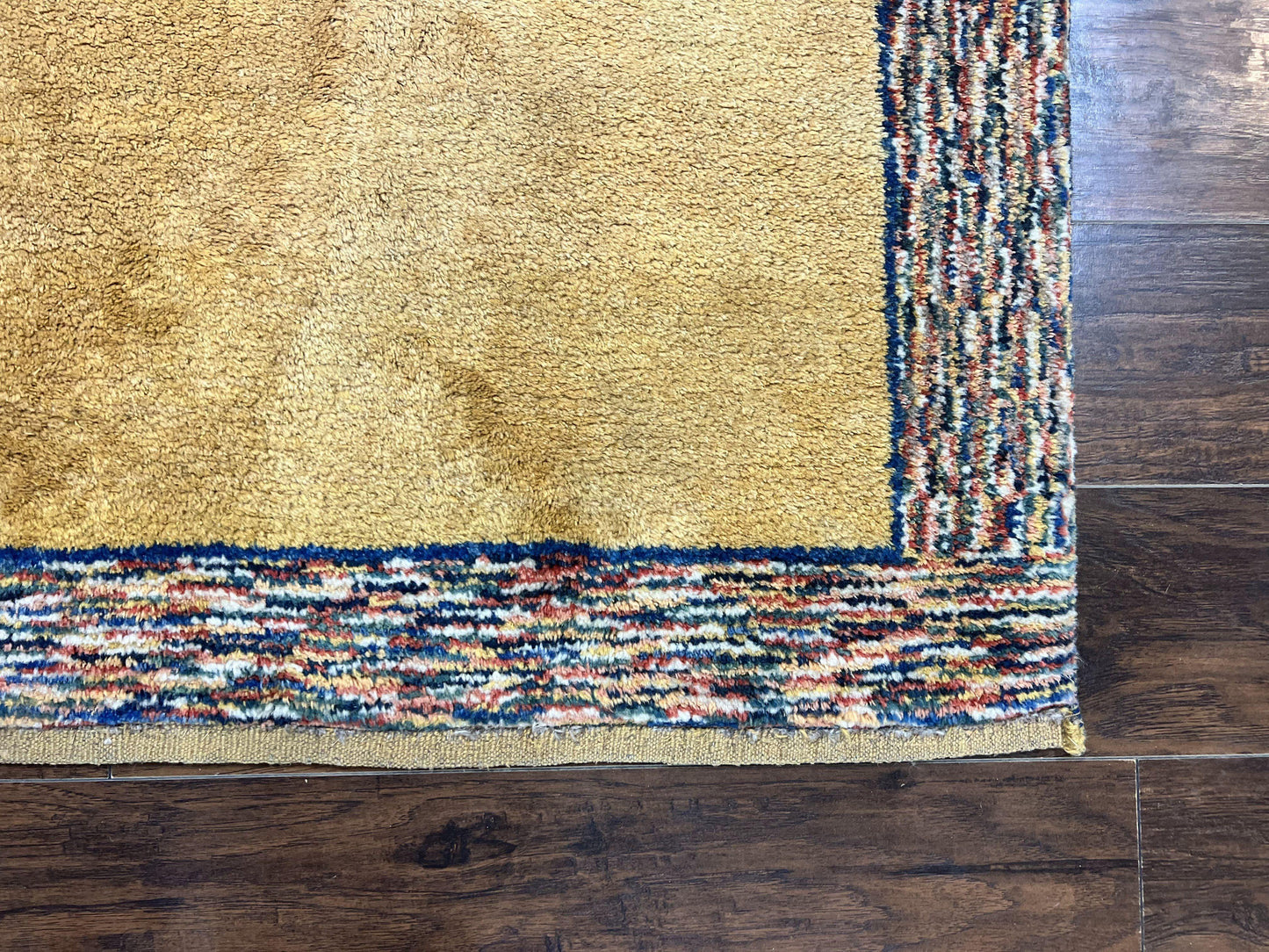 Indo Gabbeh Rug 3.7 x 5, Tribal Rug, Boho Rug, Wool Handmade Carpet - Nuvé