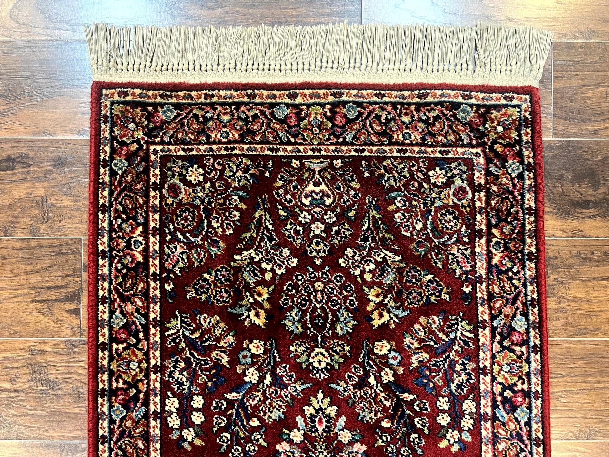 Karastan Rug 3x5 Red Sarouk #785, Small Karastan Wool Pile Rug, Original 700 Series, Discontinued Vintage Karastan Carpet - Nuvé