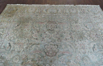 8' X 10' Vintage Handmade India Floral Oriental Top Quality Jaipur Tea Wash - Nuvé