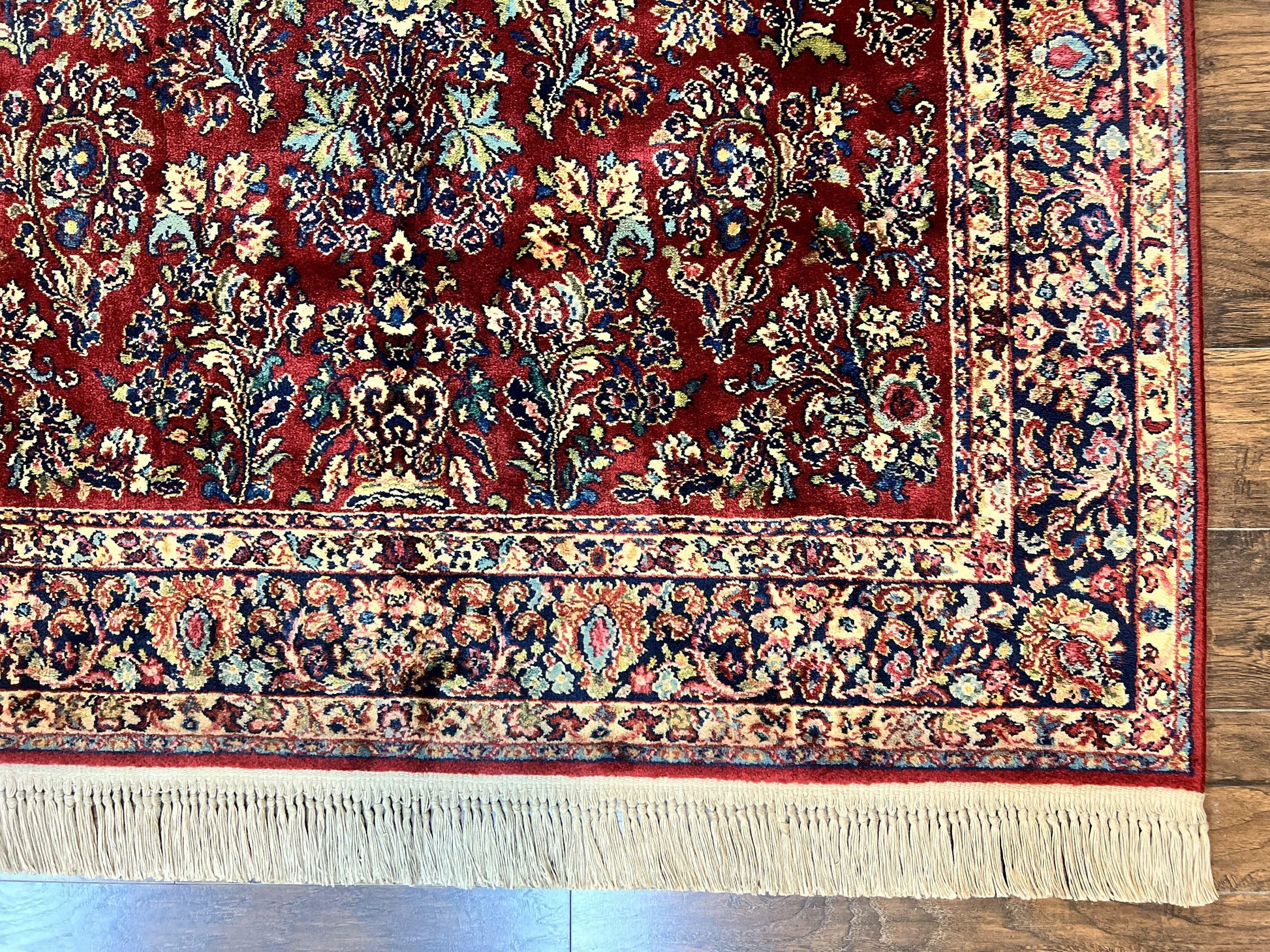 Karastan Rug 5.9 x 9 Red Sarouk #785, Wool Karastan Carpet, Original 700 Series, Vintage Karastan Oriental Rug Discontinued - Nuvé