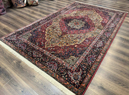 Karastan Rug 5.9 x 9 Medallion Kirman #700/718, Original 700 Series, Wool, Discontinued, Vintage - Nuvé