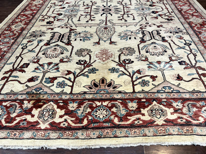 Peshawar Rug 10x14, Beige and Rust Red, Large Pak Persian Rug, Pakistani Rug - Nuvé