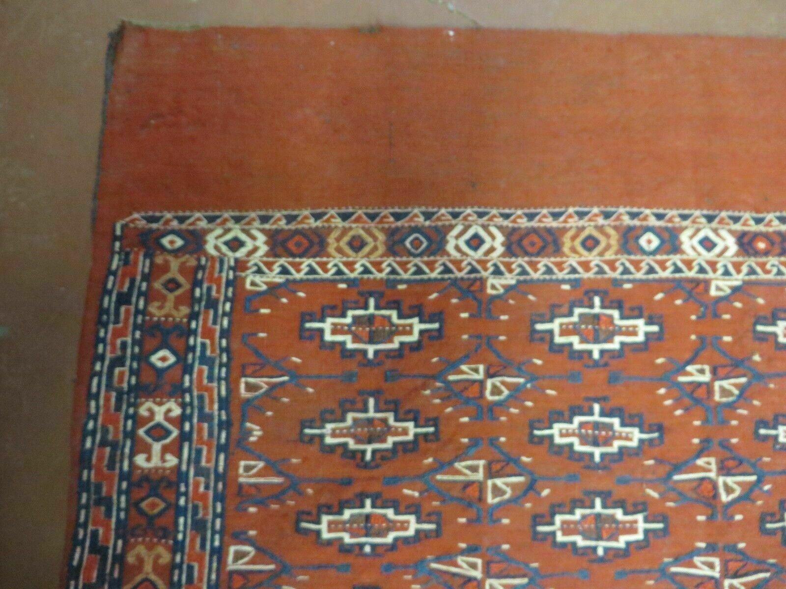 2'8" X 4' Antique Handmade Tribal Wool Rug Pillow Case Yamud Flat Weave Diamond - Nuvé
