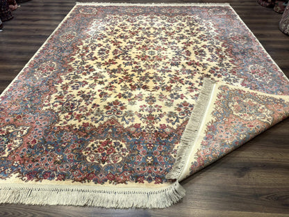 8.8 x 10.6 Karastan Kirman Rug #788, Wool Vintage Discontinued Floral Carpet - Nuvé