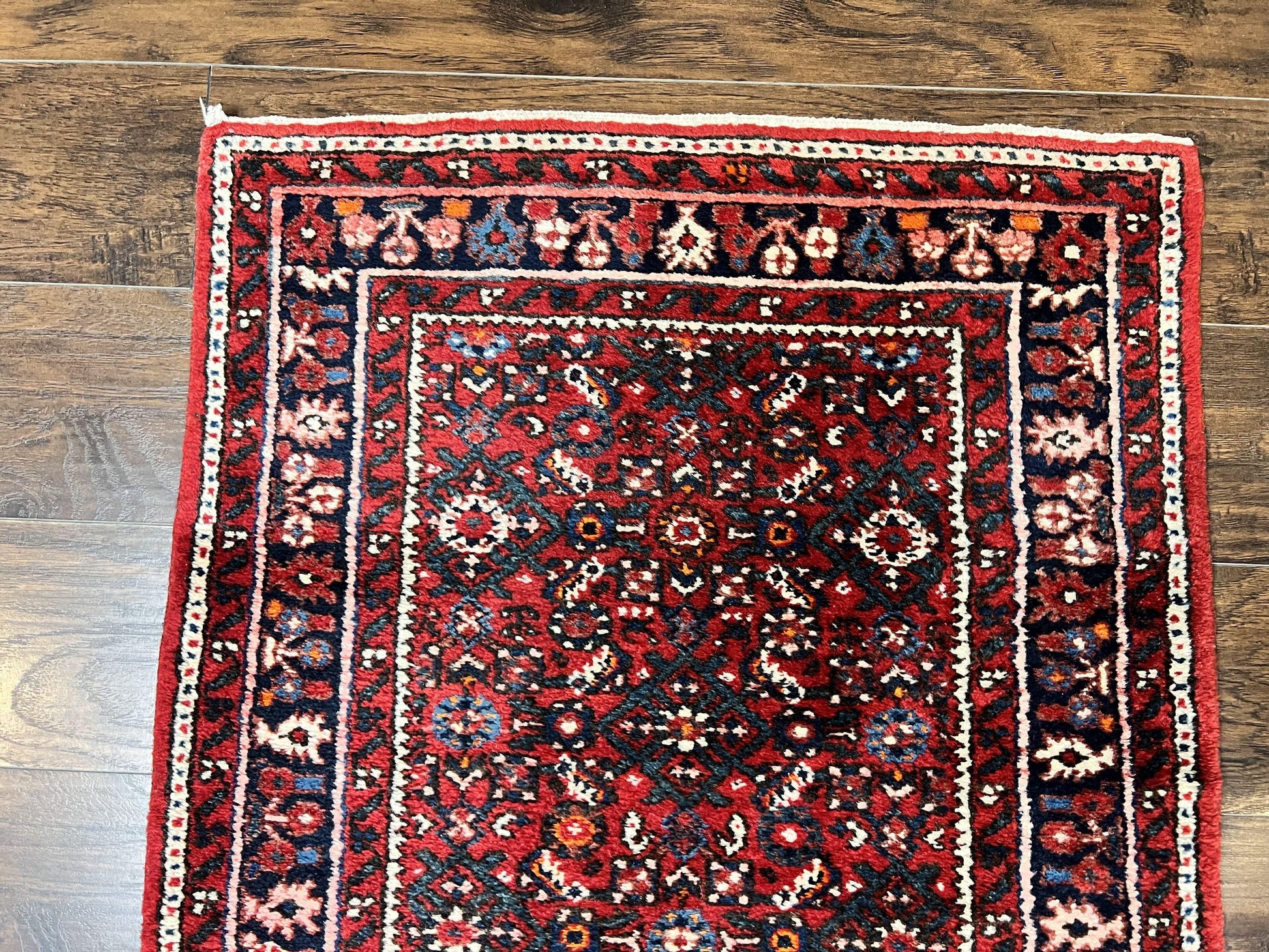 Long Persian Runner Rug 2.9 x 17, Red Handmade Wool Rug for Hallway, Antique Persian Carpet, 17ft Runner, Persian Hamadan Dargazine Rug - Nuvé
