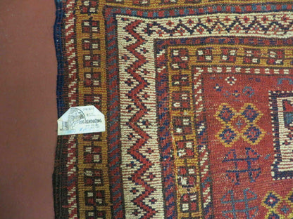Antique Moroccan Runner Rug 4x9, Wide Runner, Hand Knotted Tribal Oriental Carpet, Hallway Rug, Geometric Medallions, Red, Bohemian Rug Nice - Nuvé