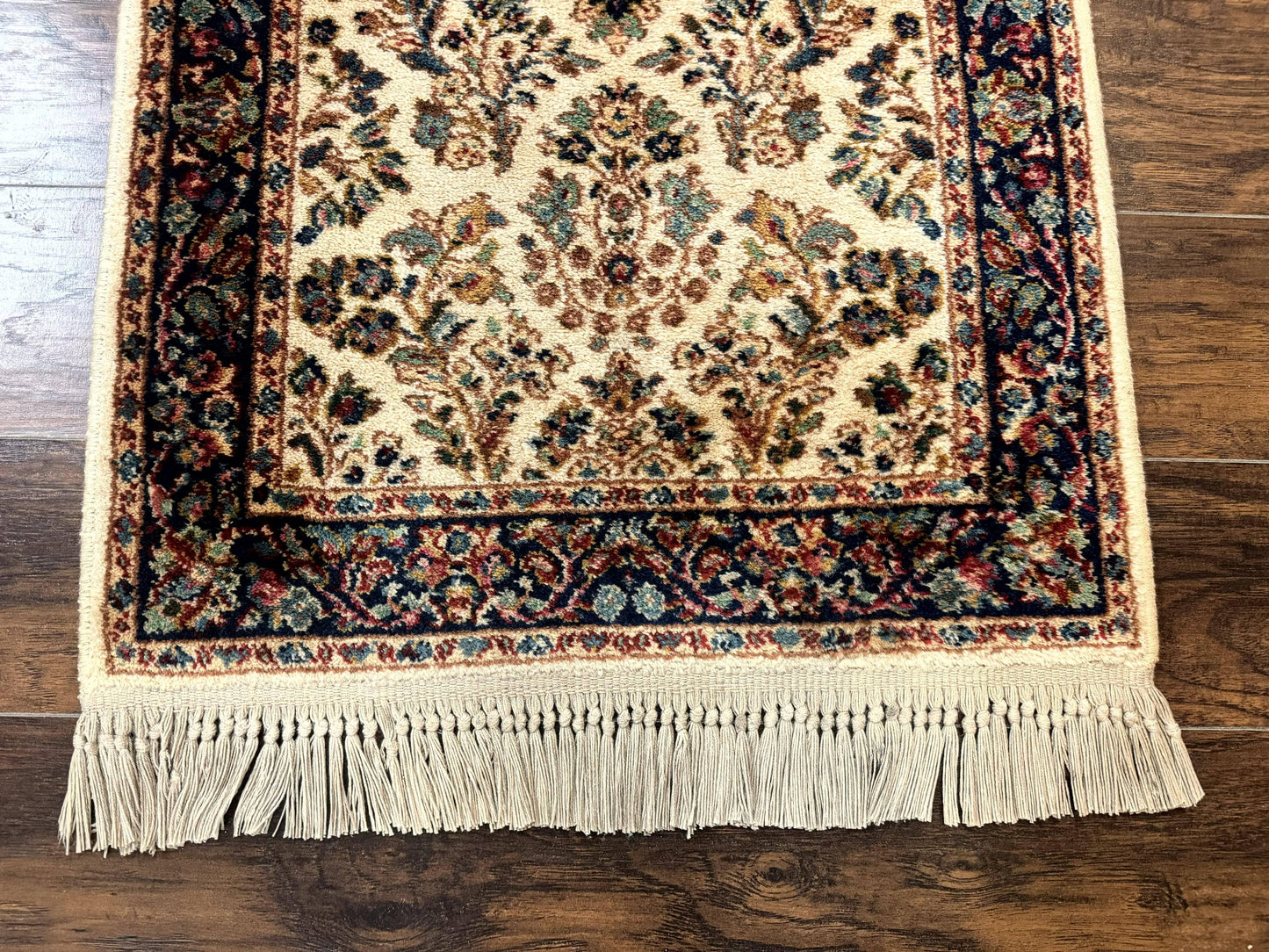 Karastan Rug 2.6 x 4, Karastan Ivory Sarouk #760, Vintage Wool Pile Small Karastan Carpet, Original Collection 700 Series Discontinued - Nuvé