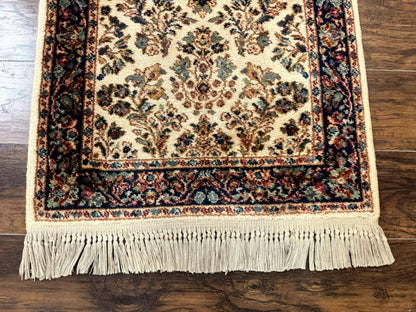 Karastan Rug 2.6 x 4, Karastan Ivory Sarouk #760, Vintage Wool Pile Small Karastan Carpet, Original Collection 700 Series Discontinued