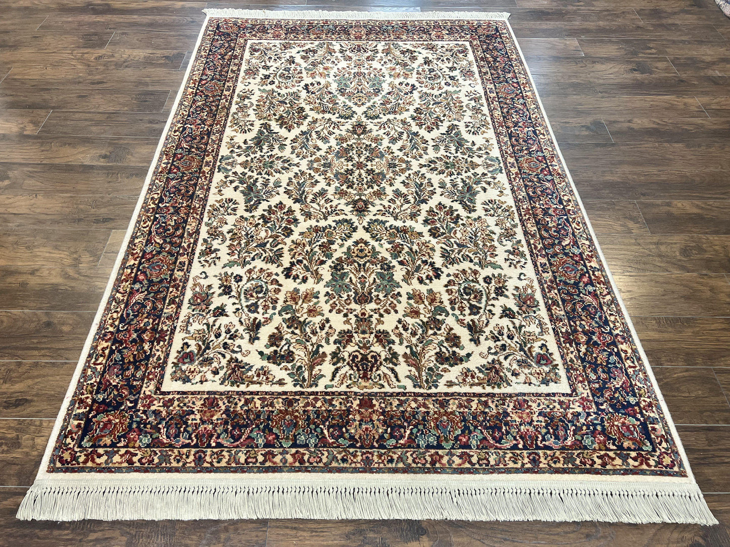 Karastan Rug 5.9 x 9, Ivory Sarouk #760, Wool Vintage Original Collection 700 Series - Nuvé