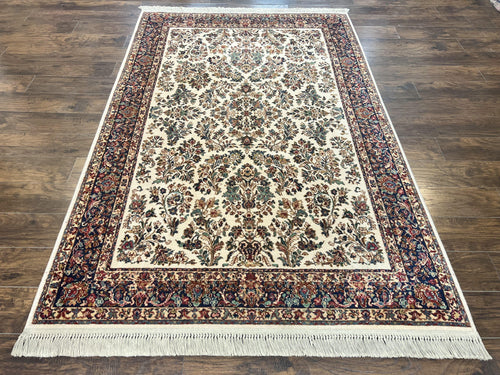 Karastan Rug 5.9 x 9, Ivory Sarouk #760, Wool Vintage Original Collection 700 Series - Nuvé