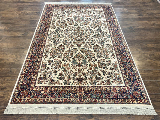 Karastan Rug 5.9 x 9, Ivory Sarouk #760, Wool Vintage Original Collection 700 Series - Nuvé