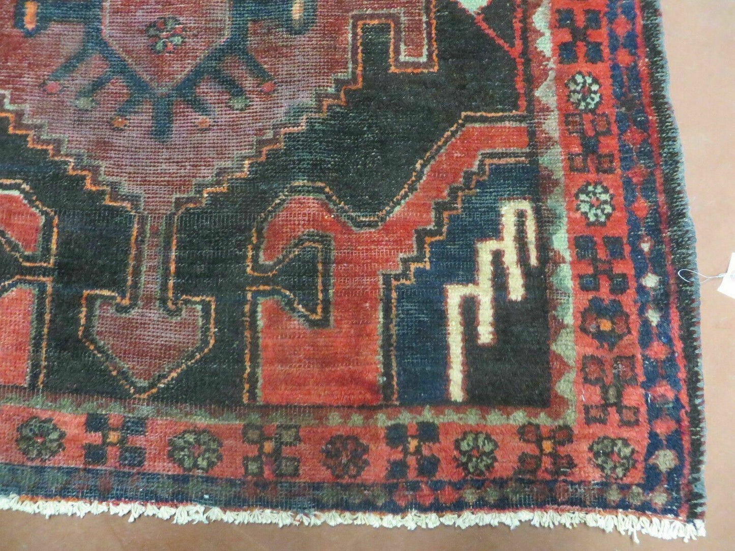 4' X 8' Antique Handmade India Geometric Oriental Tribal Wool Rug Red # 603 - Nuvé