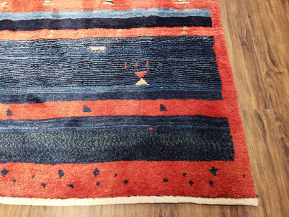 Colorful Persian Gabbeh Rug 4x6, Soft Pile, Colorful Rug, Handmade Hand Knotted Wool Carpet, Home Office Rug, Area Rug for Bedroom 4 x 6 ft - Nuvé