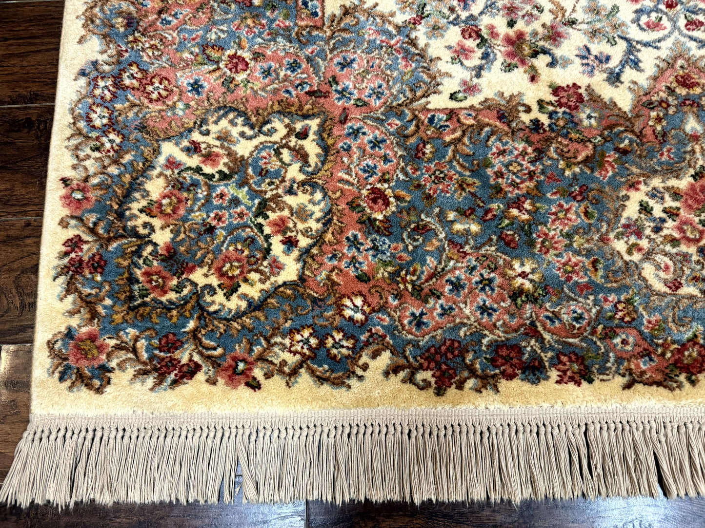 8.8 x 12 Karastan Rug #788 Ivory Kirman, Wool Vintage Original 700 Series - Nuvé