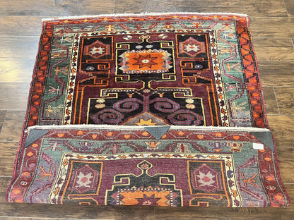 Persian Tribal Rug 5x6, Persian Nahavand Rug, Purple, Geometric Vintage Wool Handmade Carpet - Nuvé