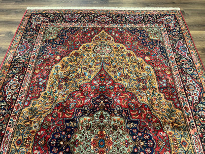 Karastan Rug 5.9 x 9 Medallion Kirman #700/718, Original 700 Series, Wool, Discontinued, Vintage - Nuvé