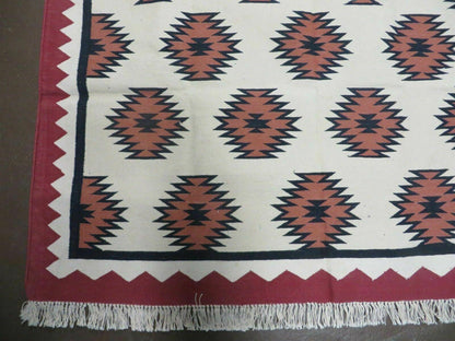 5' X 8' Hand Woven Wool Rug Contemporary Kilim Dhurrie Modern Oriental Area Rug - Nuvé