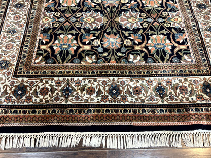 Indo Persian Bidjar Rug 6x10, Vintage Handmade Wool Carpet, Allover Pattern