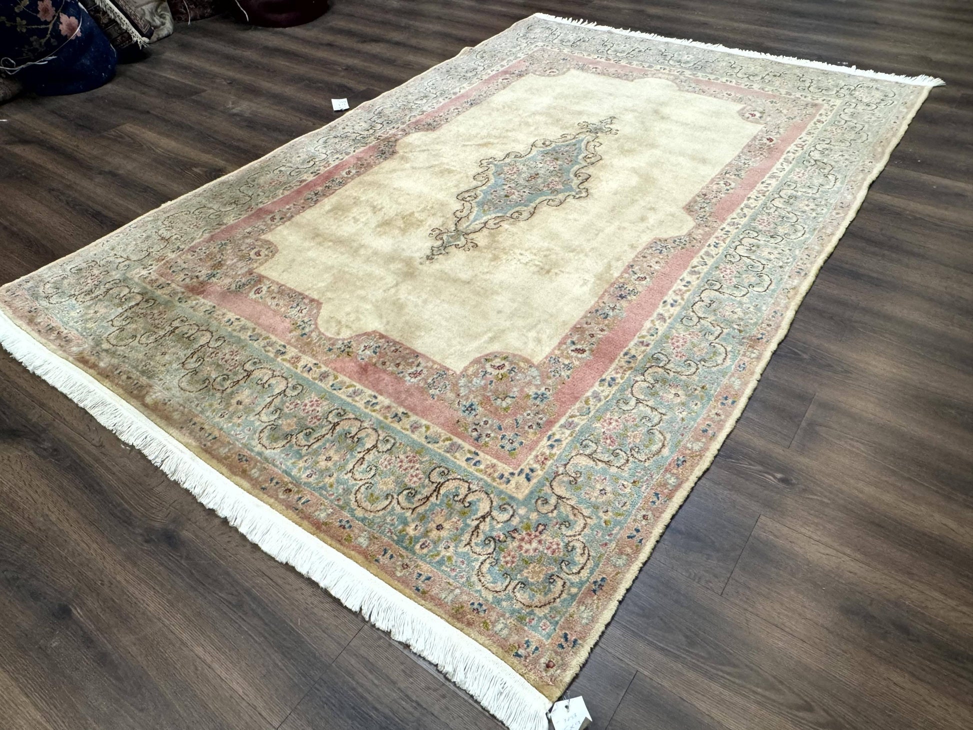 Persian Kerman Rug 6x9, Pastel Colors, Semi Open Field - Nuvé