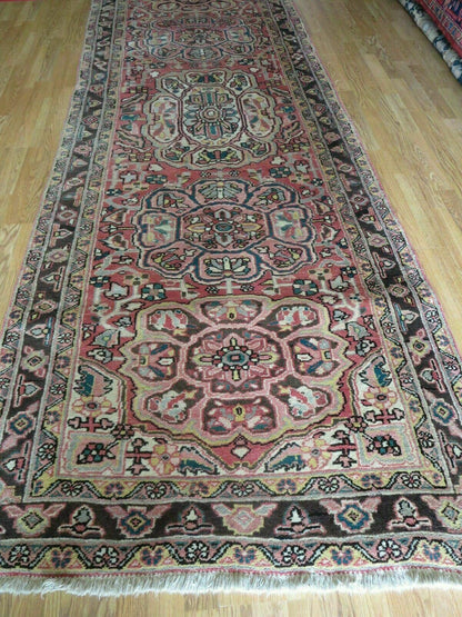3' 9" X 10' 6" Semi Antique Handmade Turkish Wool Runner Rug - Nuvé