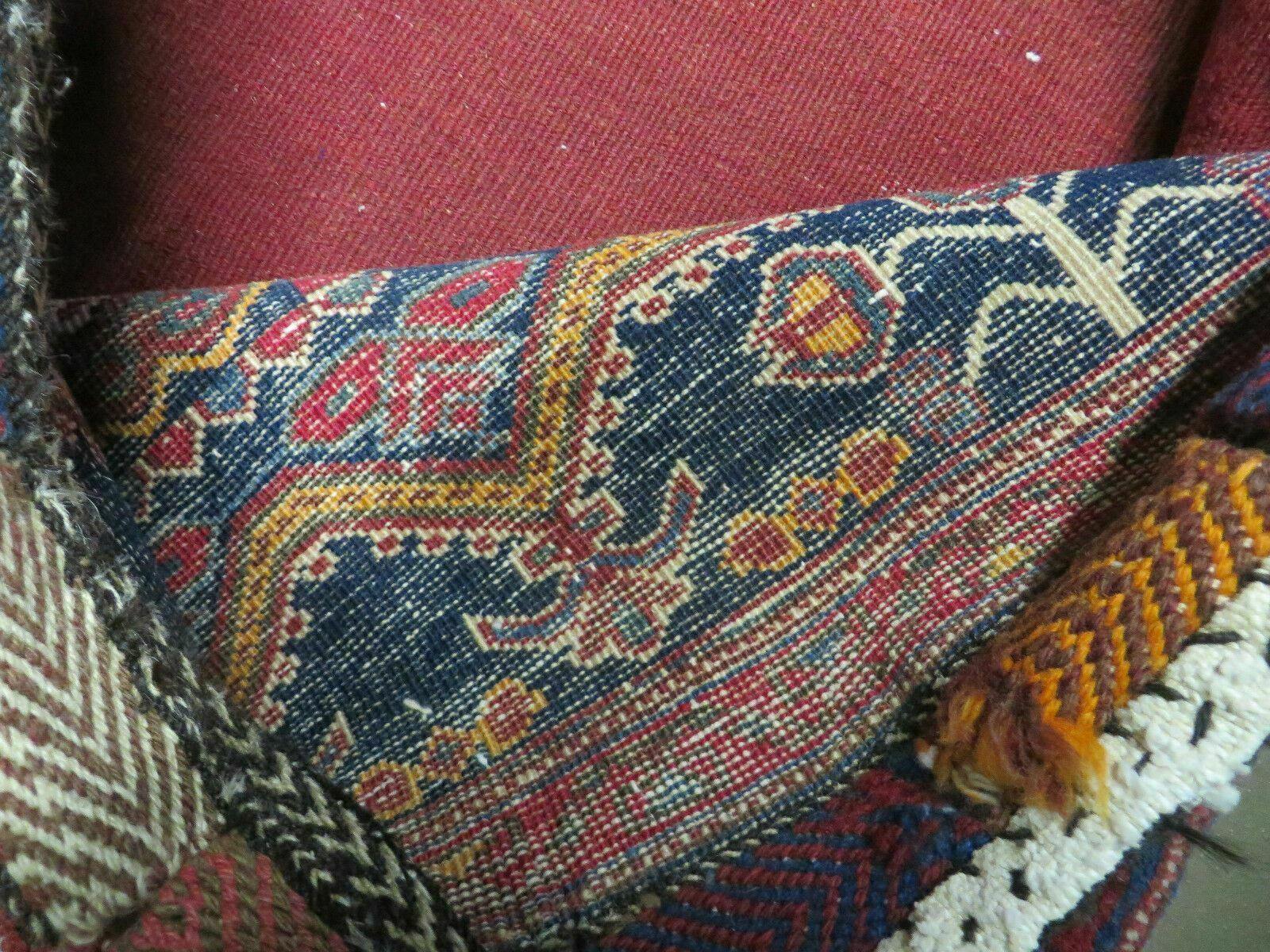 3' X 4.5' Antique Handmade Turkish Tribal Wool Rug Double Saddle Bag Nice - Nuvé