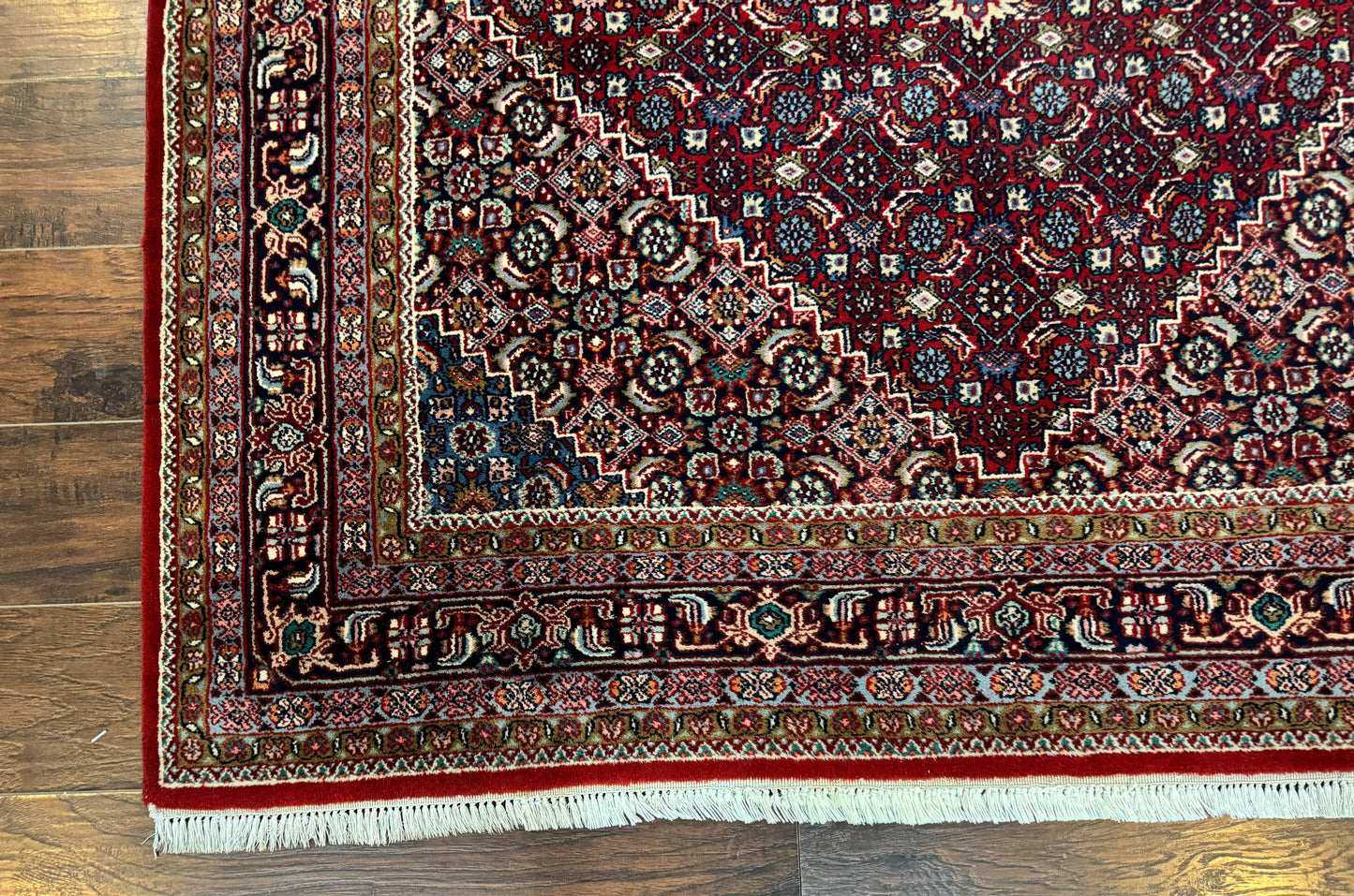 Indo Persian Bidjar Rug 6x9, Vintage Wool Handmade Carpet - Nuvé