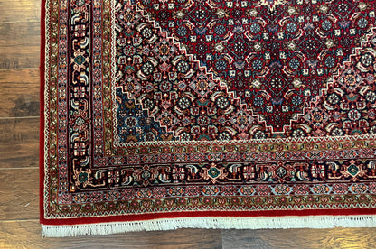 Indo Persian Bidjar Rug 6x9, Vintage Wool Handmade Carpet - Nuvé