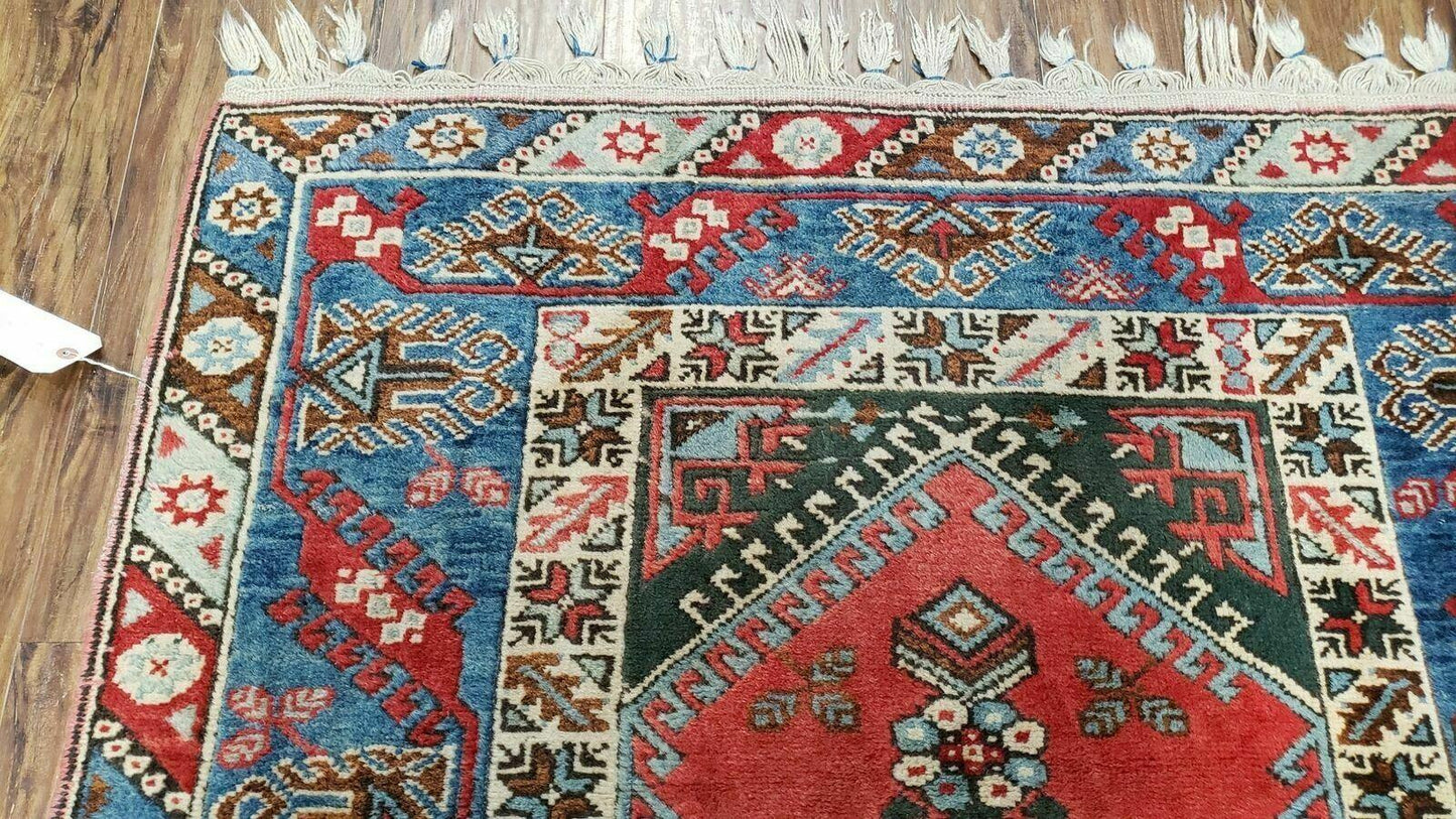 4' X 6' Handmade Turkish Super Kazak Shirvan Wool Rug Colorful - Nuvé