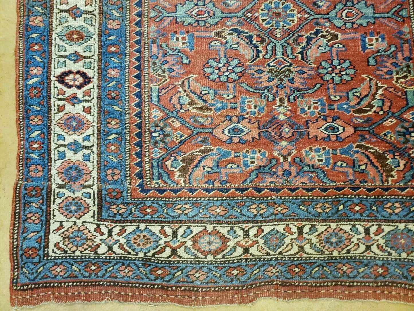 3' 8" X 11' Antique Handmade Turkish Wool Rug Veg Dye Runner Nice Rusted Red - Nuvé