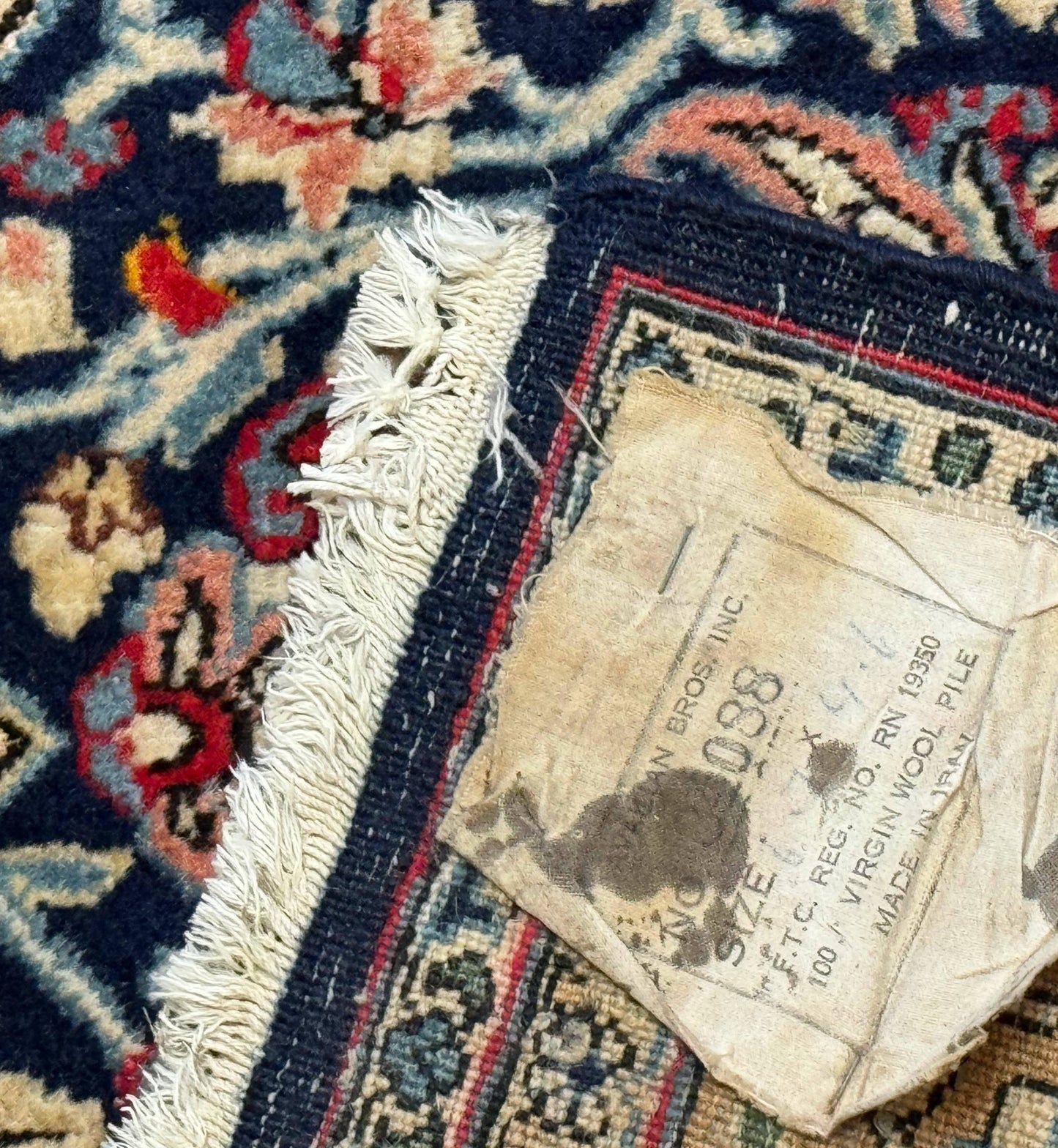 Persian Qum Rug 5x7 in Navy Light Blue and Ivory, Wool wilh Silk Highlights, 225 KPSI - Nuvé