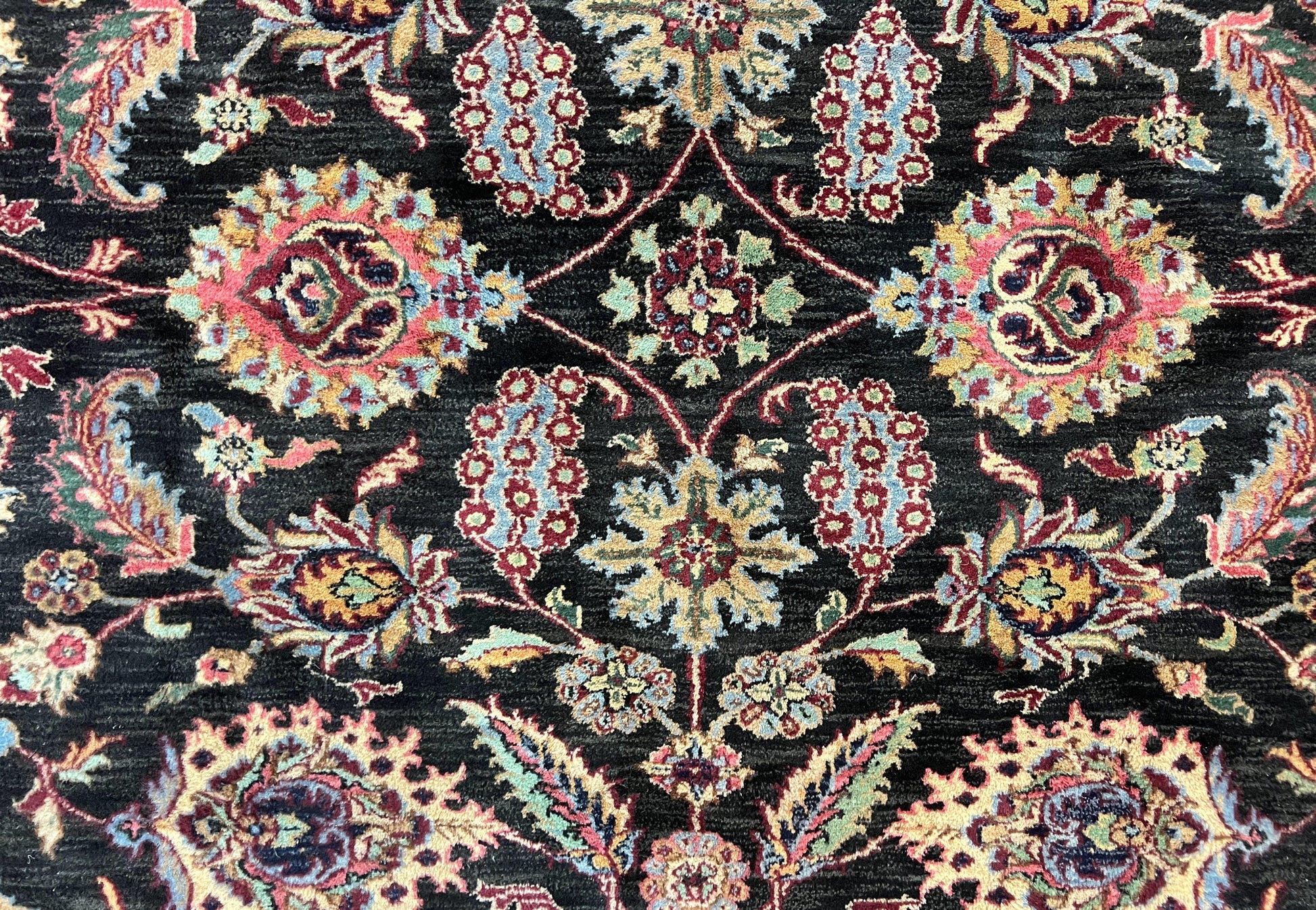 Indo Persian Rug 8x10, Nourison Carpet, Floral, Hand Knotted Vintage Wool Rug - Nuvé