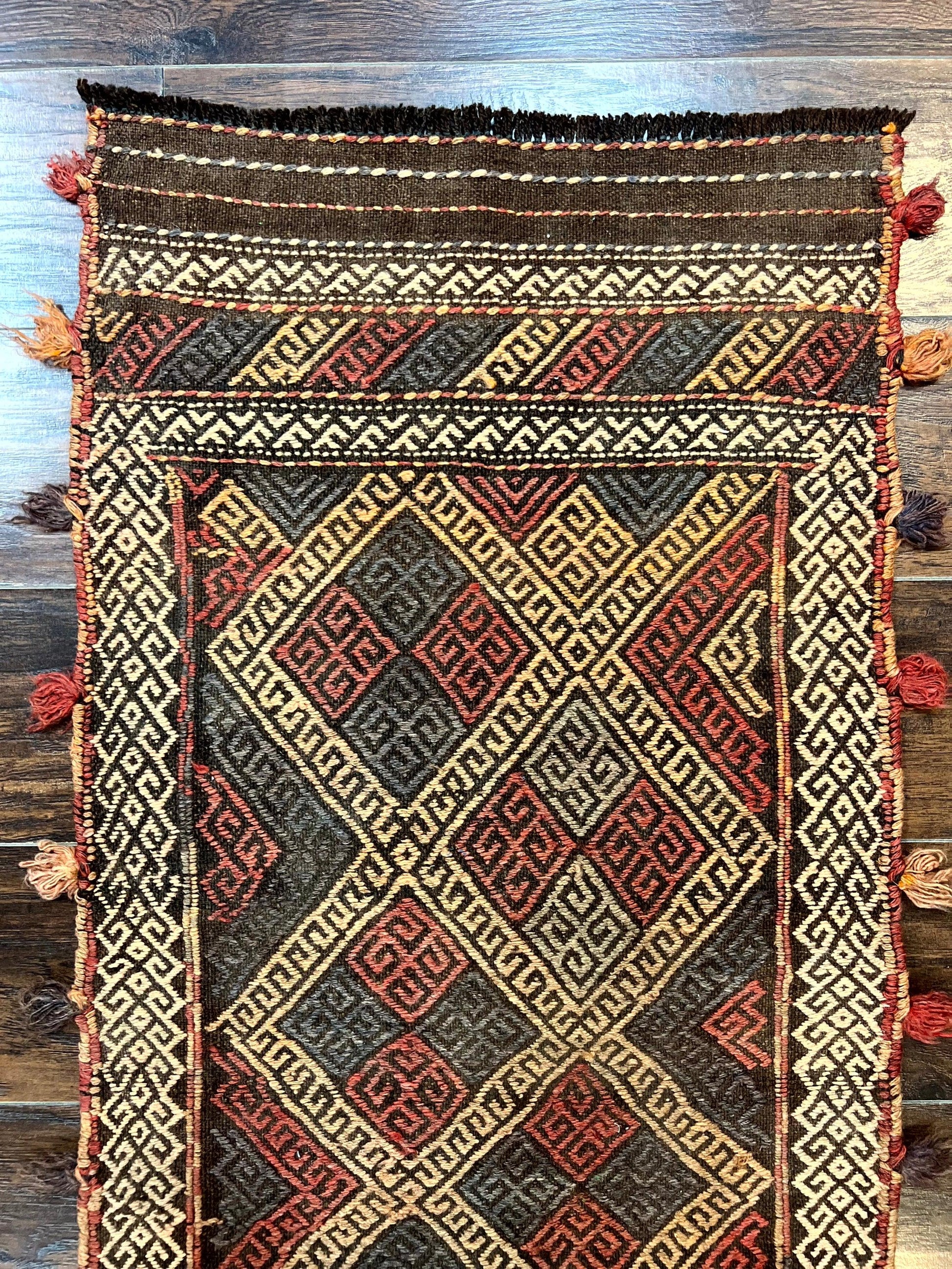 Tribal Runner Rug 2x8, Pakistani Turkoman Runner, Wool Handmade Vintage Rug - Nuvé
