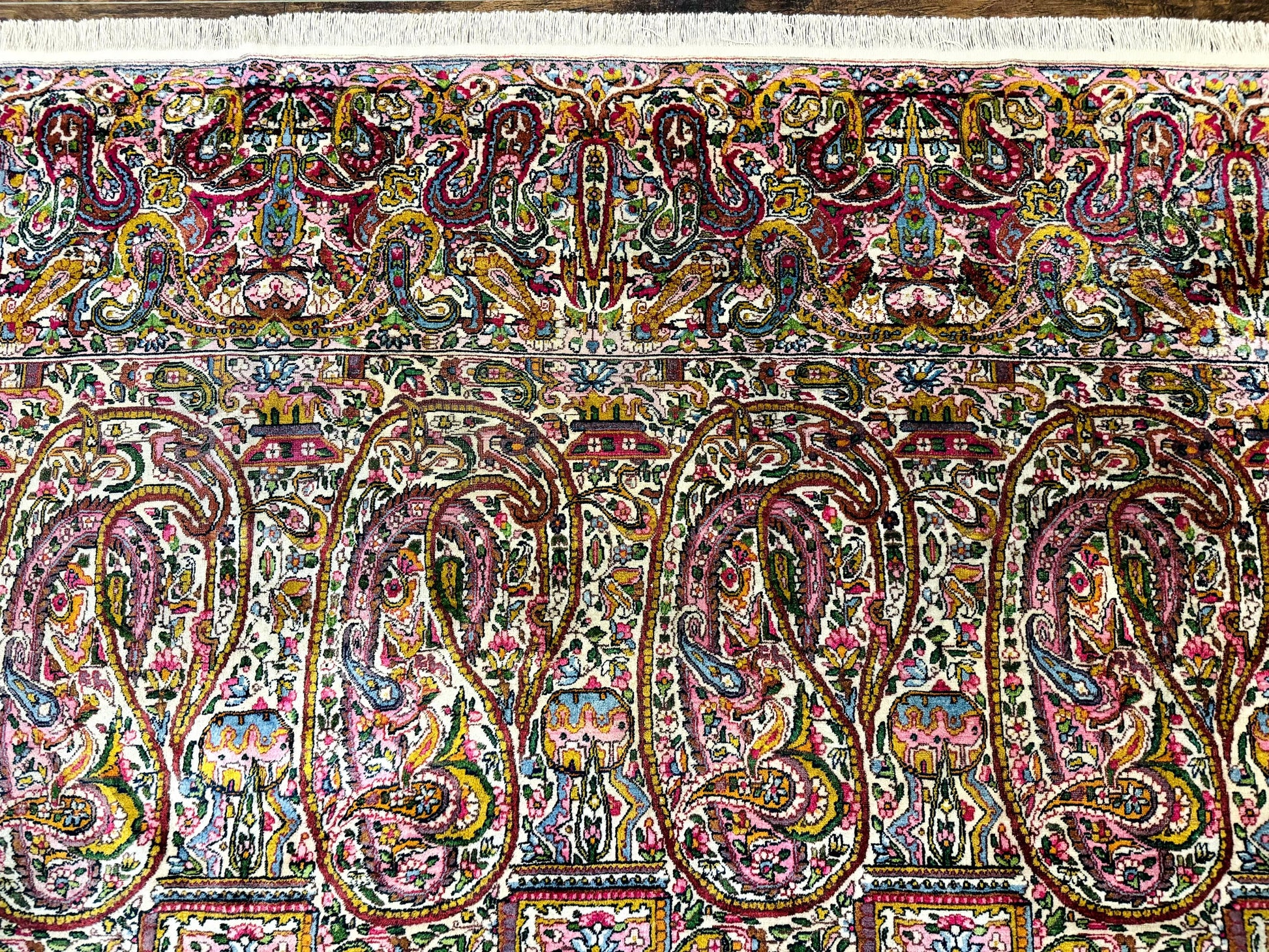 Rare Antique Persian Kerman Lavar Rug 9x12, Boteh Paisley Design - Nuvé