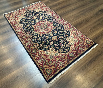 Pak Persian Sarouk Rug 3x5, Navy Blue and Red - Nuvé
