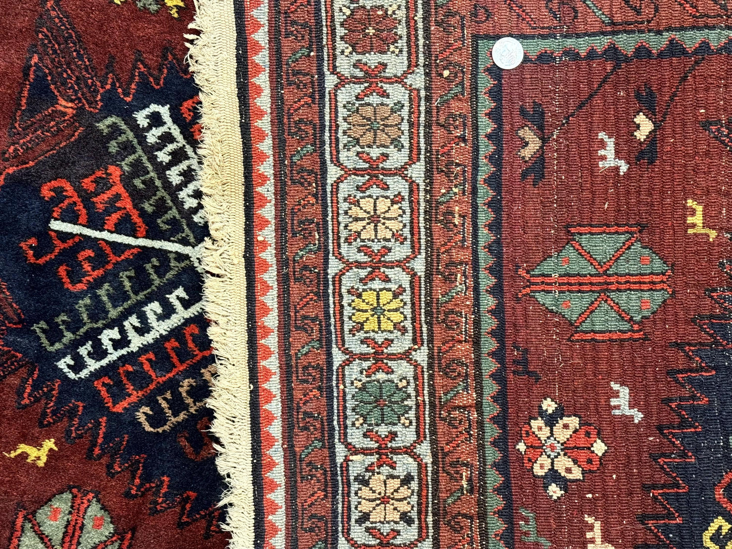 Antique Persian Tribal Rug 5 x 7.8, Triple Medallions, Red, Persian Afshar Rug - Nuvé