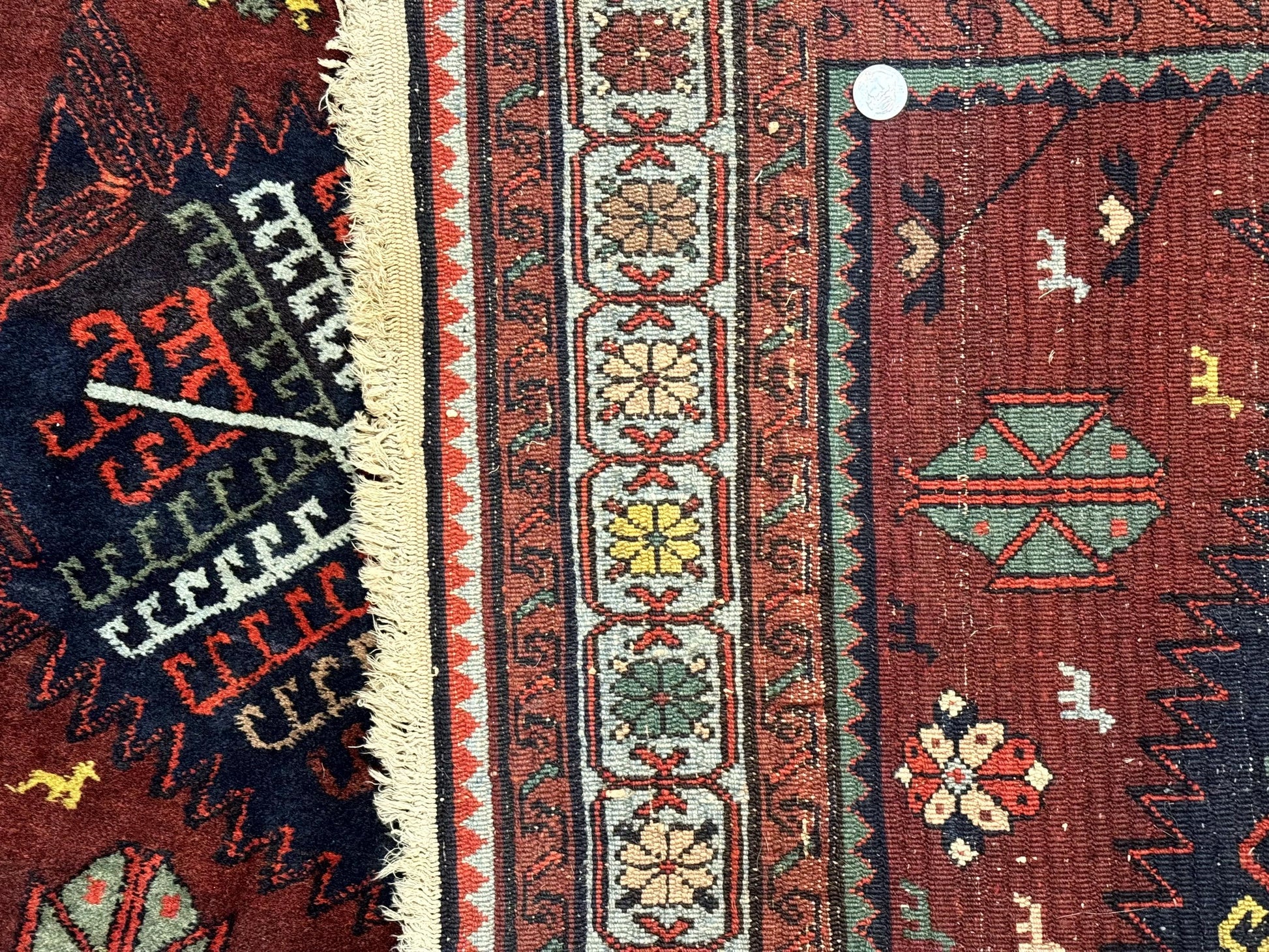 Antique Persian Tribal Rug 5 x 7.8, Triple Medallions, Red, Persian Afshar Rug - Nuvé
