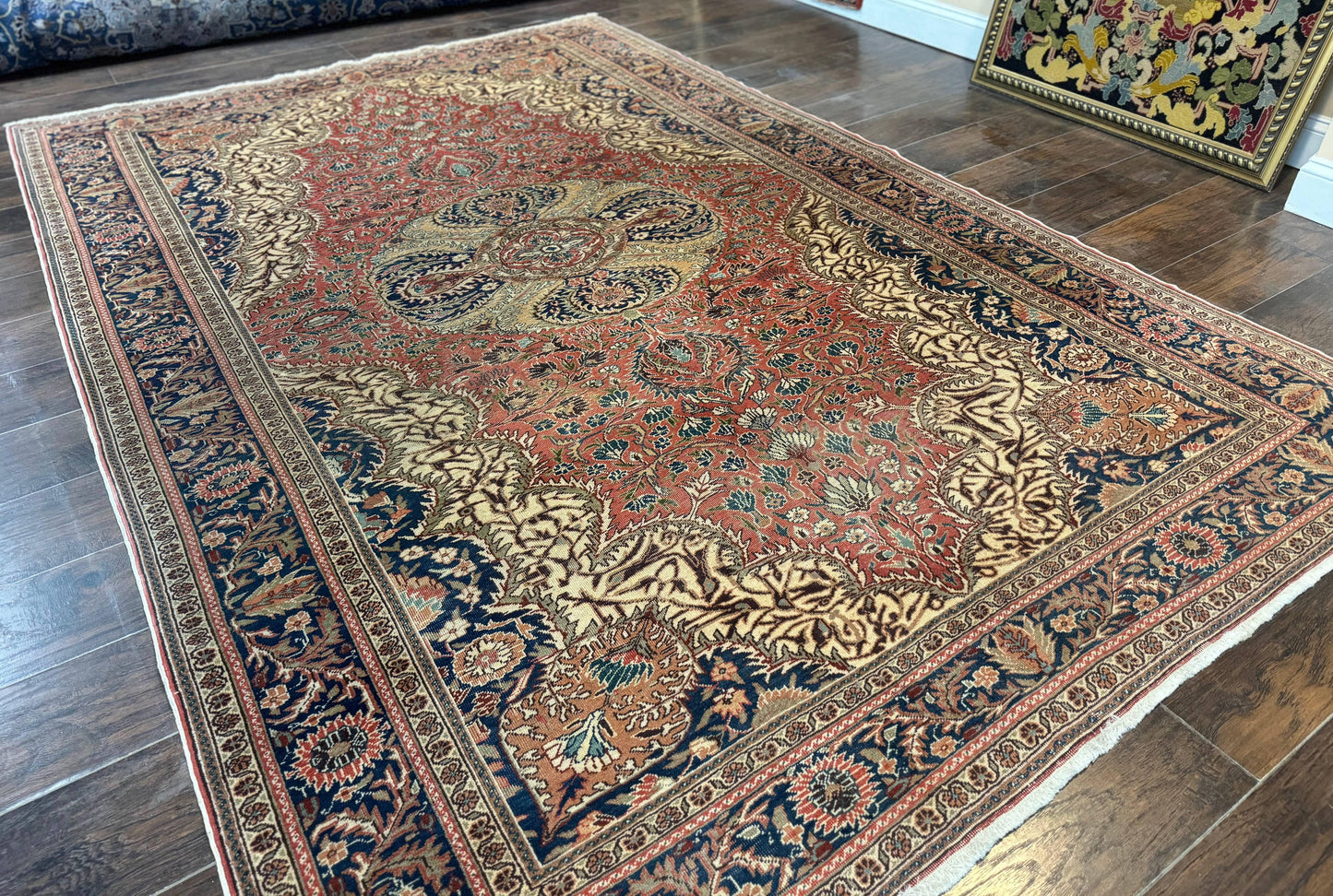 Turkish Kayseri Rug 6x10, Antique Turkish Carpet, Floral Medallion, Oriental Carpet, Red - Nuvé