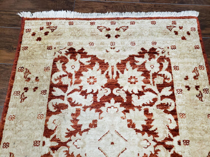 21 ft Runner Rug Long Hallway Runner, 3 x 21 Corridor Rug, Peshawar Pak Persian Chobi Agra Rug, Maroon and Beige Large Flowers Wool Handmade - Nuvé