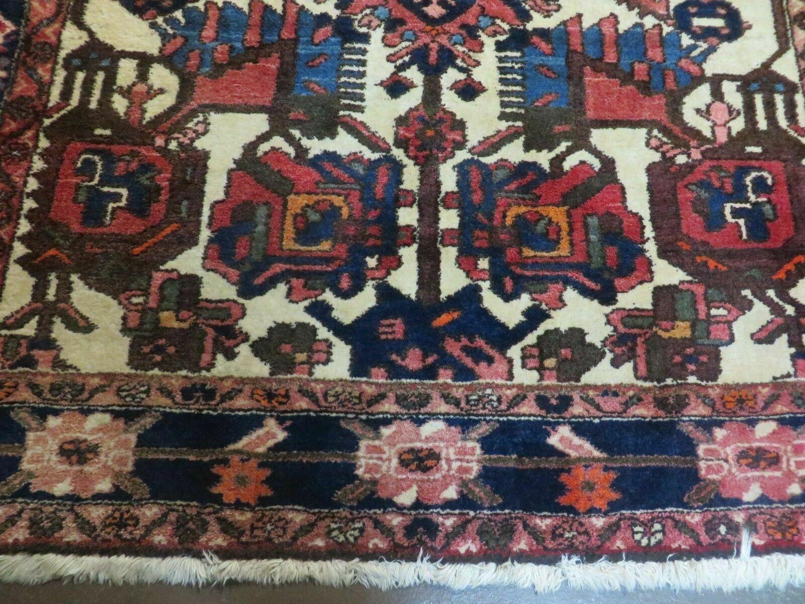 5.5' X 10.5' Antique Handmade Indian Floral Oriental Wool Rug Tribal Veg Dye Nice - Nuvé