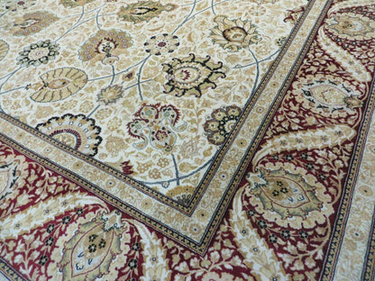 9' X 12' Vintage Handmade Wool Rug Pakistani Floral Design Nice Vegetable Dye - Nuvé