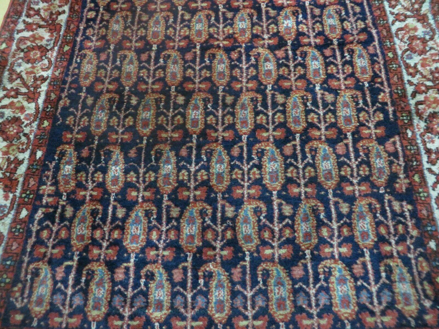 4' X 6' Antique Handmade Turkish Sivas Wool Rug Vegetable Organic Dye Nice Blue - Nuvé