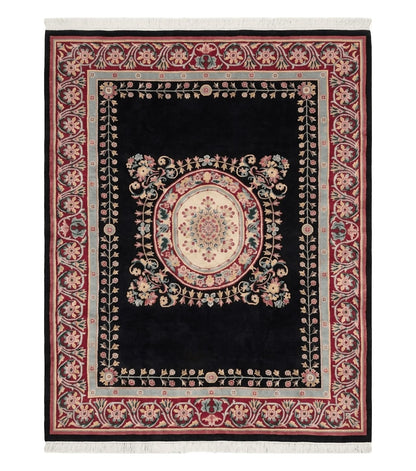 9' X 12' Decorative Chinese Aubusson Hand Knotted Pile Wool Rug Black Nice