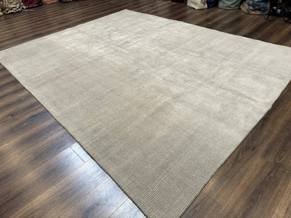 Tibetan Rug 8x10 Taupe Handmade Wool Modern Contemporary Carpet - Nuvé