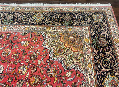 Persian Tabriz Rug 10x13 – Floral Medallion & Birds, Wool & Silk, 330 KPSI - Nuvé
