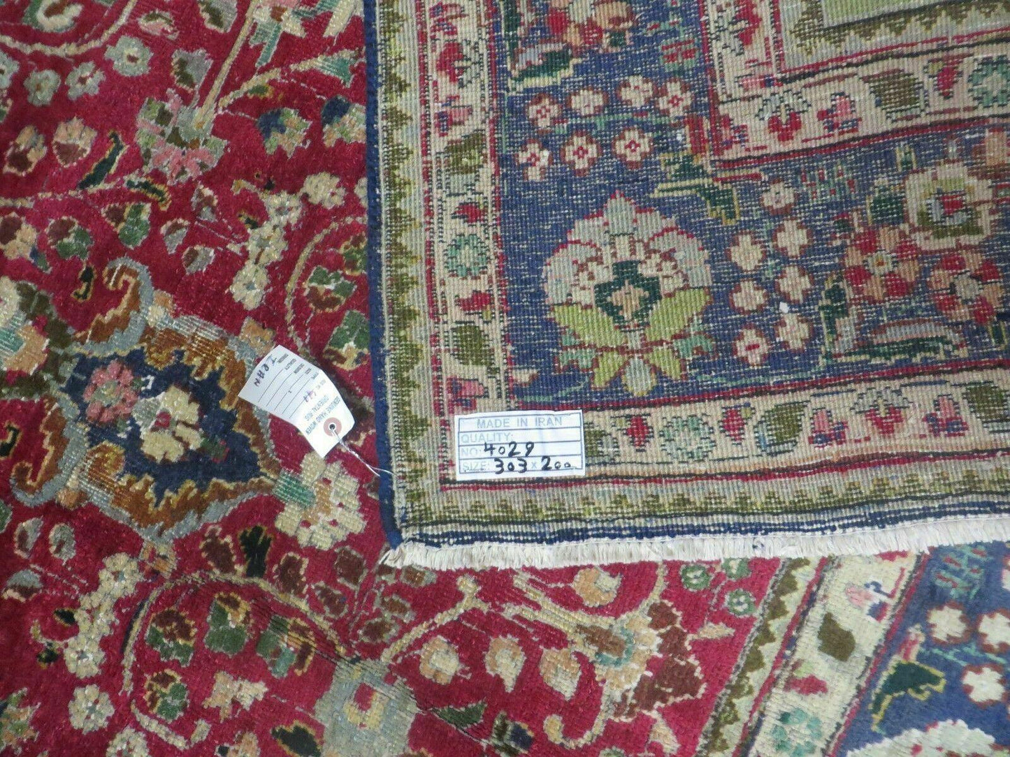 Persian Tabriz Rug 7x10, Red Blue and Green Rug, Allover Floral Medallion Rug, Hand Knotted Rug, Antique Rug 7 x 10 Vintage Wool Oriental Carpet - Nuvé