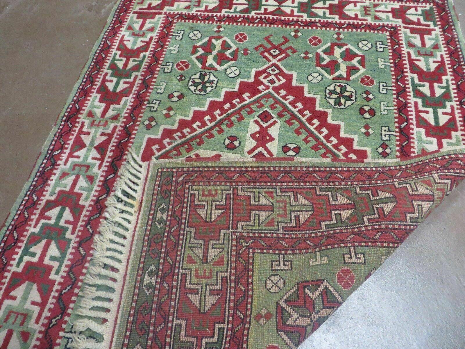 4' X 6' Vintage Handmade Turkish Kazak Design Wool Rug Carpet Nice - Nuvé