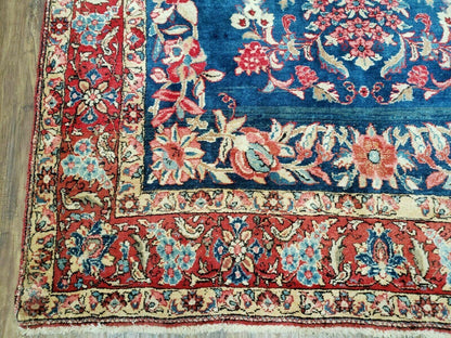 4' X 7' Vintage Handmade Turkish Wool Rug Flowers Birds Tree Of Life Blue Red - Nuvé