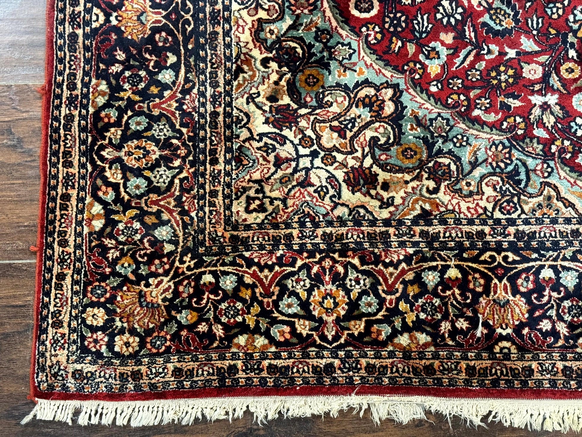 4x6 Silk Rug, Very Fine 650 KPSI, Silk Persian Carpet, Red, Floral Medallion, Sino Persian - Nuvé